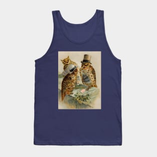 Poker Playing Owls Have an Ace Up Their Sleeve Tank Top